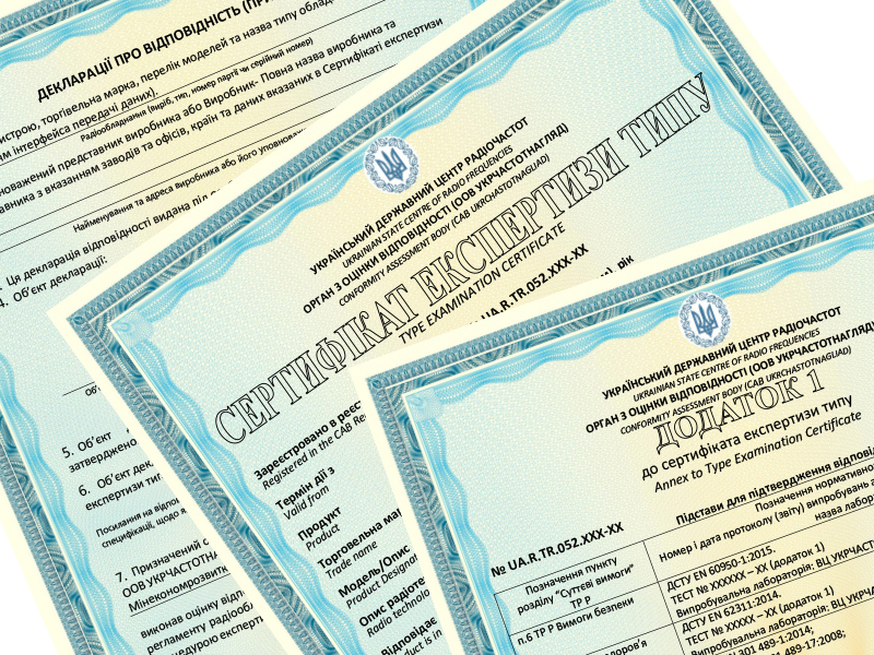 Certification in Ukraine. The certificate of conformity in Ukraine is a document confirming the compliance of products with the Technical Regulations.
